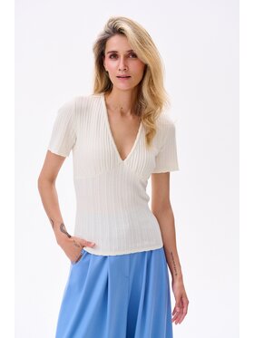 blue shadow blue shadow Bluzka Yes Écru Regular Fit
