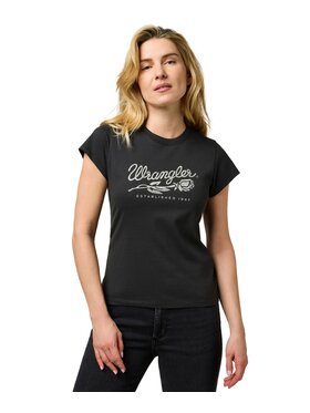 Wrangler Wrangler T-Shirt 112370820 Czarny Regular Fit