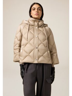 Oltre Oltre Kurtka puchowa F812J000196N002 Écru Boxy Fit