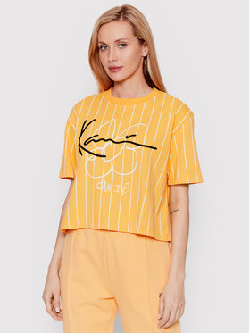 Karl Kani Karl Kani T-Shirt Signature Pinstripe 6130383 Pomarańczowy Relaxed Fit