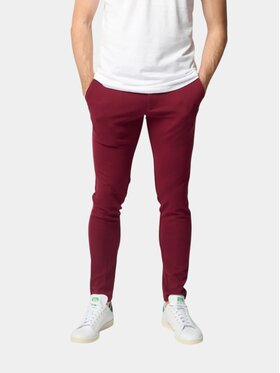 TeeShoppen TeeShoppen Spodnie garniturowe 'Perform Collection' Czerwony Slim Fit