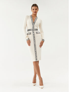 Elisabetta Franchi Elisabetta Franchi Trikotažinė suknelė AM-05S-36E2-V440 Écru Slim Fit