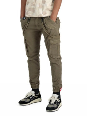 Alpha Industries Alpha Industries Kalhoty z materiálu AI.128202-183-31 Khaki Slim Tapered Fit