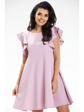 Awama Awama Sukienka letnia A643 Różowy Basic Fit