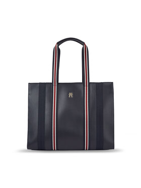 Tommy Hilfiger Tommy Hilfiger Soma Th Identity Med Tote Corp AW0AW15882 Tumši zils