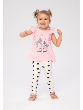 minoti minoti Komplet bluzka i legginsy africa 1 Różowy Regular Fit