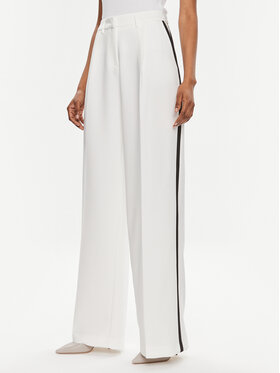 Maryley Maryley Auduma bikses 24EB806/43BN Balts Wide Leg