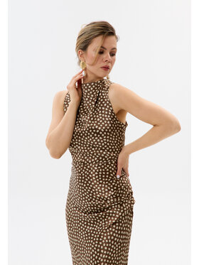 Mirons Mirons Sukienka wieczorowa print Brązowy Feminine Fit