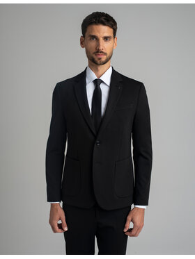 Borgio Borgio Marynarka gavello_c Czarny Slim Fit