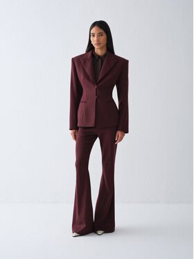 La Mania La Mania Spodnie garniturowe NOTTE Bordowy Basic Fit