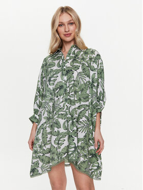 TWINSET TWINSET Srajčna obleka 231LM2PAA Zelena Relaxed Fit