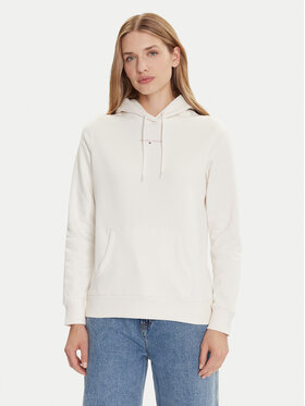 Tommy Jeans Tommy Jeans Mikina Linear DW0DW21963 Biela Regular Fit