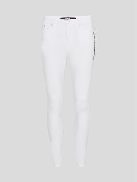 KARL LAGERFELD Jeans Hlače Logo 225W1104 Bela Skinny Fit