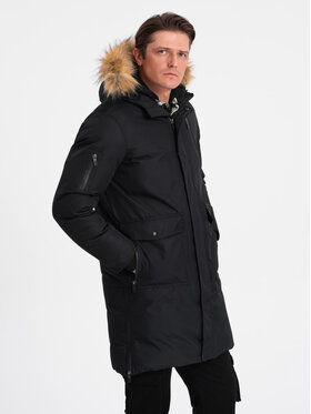 Ombre Ombre Zimní bunda OM-JALJ-0148 Černá Regular Fit