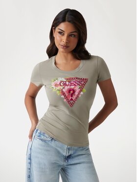 Guess Guess Tricou 172943 Bej Classic Fit