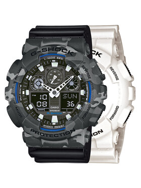 Casio Casio Hodinky SET GA-100B-7AER + BEZEL 10507071 + PASEK 10347688 Bílá