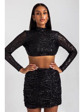 Chiara Wear Chiara Wear Spódnica SHINE Czarny Regular Fit