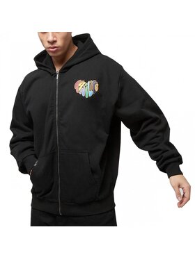 Karl Kani Karl Kani Felpa WOVEN SIGNATURE KANI LIFE OS FULL ZIP HOODIE Nero Regular Fit