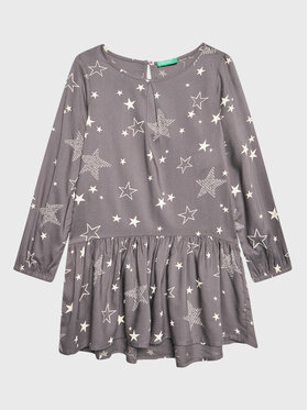 United Colors Of Benetton United Colors Of Benetton Kleid für den Alltag 4C0PCV010 Grau Relaxed Fit