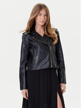 MICHAEL Michael Kors MICHAEL Michael Kors Kurtka skórzana MT520IE8RK Czarny Regular Fit
