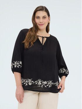 Fiorella Rubino Fiorella Rubino Bluzka G09OL009123N033 Czarny A-Line Fit