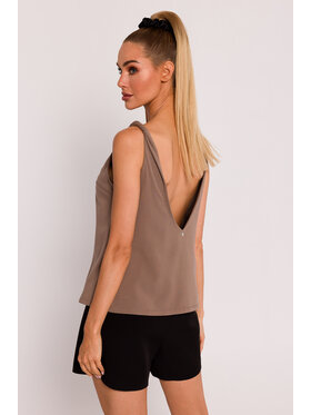 Made of Emotion Made of Emotion Bluzka M792 Brązowy Generous Fit