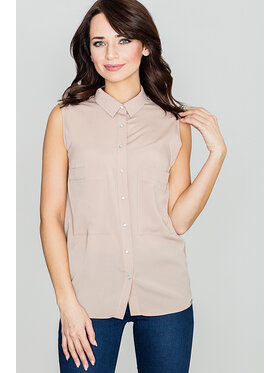 Lenitif Lenitif Bluzka K363 Beżowy Regular Fit