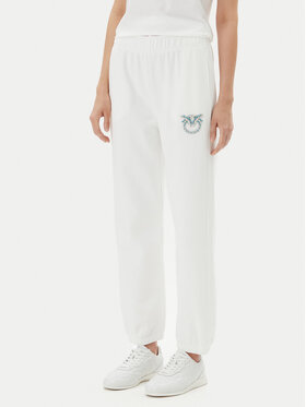 PINKO PINKO Pantaloni trening Plumcake 104790 A2G8 Alb Regular Fit