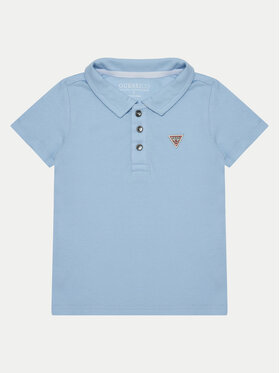 Guess Guess Тениска с яка и копчета N2GP03 KAPY0 Светлосиньо Regular Fit