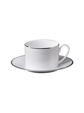 Roberto Cavalli Home Roberto Cavalli Home Filiżanka do herbaty Lizzard Platin Biały