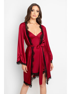 White Rvbbit White Rvbbit Kimono Self-love Bordowy Relaxed Fit