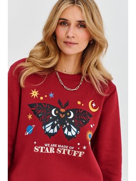NAOKO NAOKO Bluza Midnight Butterfly Bordowy Regular Fit