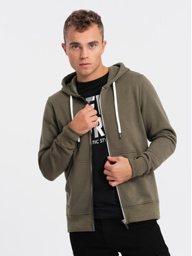 Ombre Ombre Mikina OM-SSBZ-0118 Zelená Regular Fit
