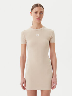 Calvin Klein Jeans Calvin Klein Jeans Kleid für den Alltag J20J225265 Beige Slim Fit