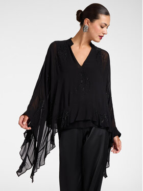 Elena Mirò Elena Mirò Bluzka 2014Z000065N033 Czarny Flare Fit