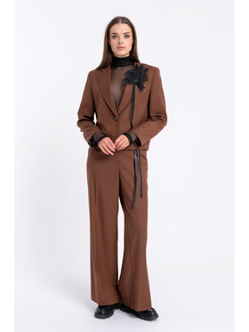 CLICK CLICK Bavlnené nohavice 30-444 Hnedá Loose Fit