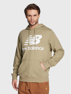 New Balance New Balance Bluza Essentials Stacked Logo MT03558 Zielony Relaxed Fit