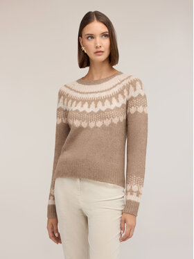 Motivi Motivi Sweter M526W004242N0R2 Kremowy Regular Fit