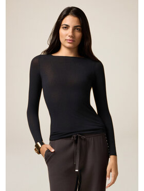 Oltre Oltre Blusa G049J104293N033 Nero Slim Fit