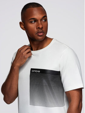 Ombre Ombre T-Shirt OM-TSPT-0246 Biały Regular Fit