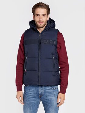 Tommy Hilfiger Tommy Hilfiger Kamizelka High Loft MW0MW27680 Granatowy Regular Fit