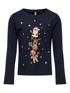 Kids ONLY Kids ONLY Blúzka Xmas 15280278 Tmavomodrá Regular Fit