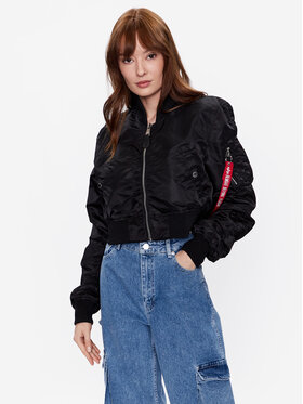 Alpha Industries Alpha Industries Μπόμπερ μπουφάν MA-1 136008 Μαύρο Loose Fit