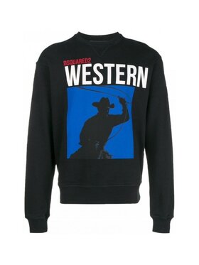 Dsquared2 Dsquared2 Mikina S71GU0254 S25305 WESTERN Čierna Regular Fit