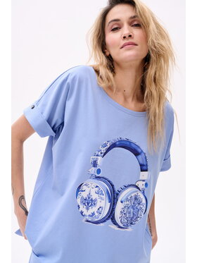 blue shadow blue shadow Bluzka Rawi Niebieski Regular Fit