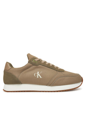 Calvin Klein Jeans Calvin Klein Jeans Sneakersy Runner Sock Laceup Mg Canvas YM0YM01217 Zielony