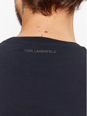 KARL LAGERFELD Majica Crewneck 755071 500251 Mornarsko Modra Regular Fit