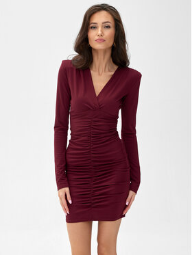 Roco Fashion Roco Fashion Koktejlové šaty Eloria short Bordó Slim Fit