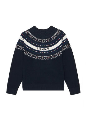 Tommy Hilfiger Tommy Hilfiger Sweter Intarsia KG0KG09712 Granatowy Regular Fit