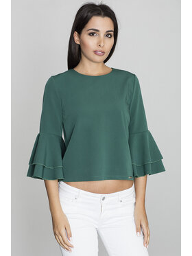 FIGL FIGL Bluzka M565 Zielony Regular Fit